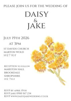 Pack 12 Yarrow Original Personalised Wedding Invitations, 2 of 7