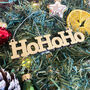 Hanging 'Ho Ho Ho' Wooden Christmas Mini Sign Personalised Colour, thumbnail 3 of 6