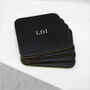 Handmade Personalised Initial Leather Square Coasters, thumbnail 1 of 5