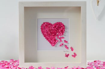 Valentine's Handmade 3D Framed Purple Butterfly Heart, 6 of 9