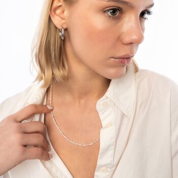 Chunky Hoop Earrings In Sterling Silver, 7 of 9