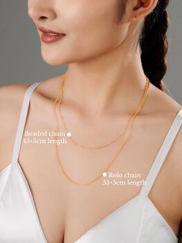 Hourglass Roman Numeral Gold Vermeil, Sterling Silver Necklace, 11 of 12