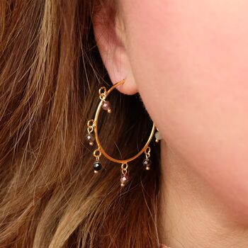 Boho Beaded Hoop Earrings, 2 of 4