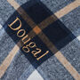 Personalised Deep Duvet Navy Check Medium Dog Bed, thumbnail 4 of 5