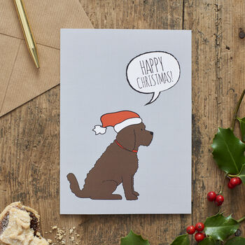 Christmas Cockapoo / Labradoodle Dog Pin Badge, 8 of 12