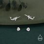 Tiny Narwhal Unicorn Whale Stud Earrings In Sterling Silver, thumbnail 7 of 12