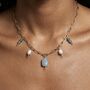 Aquamarine March Birthstone Gold Plated Tarnish Free Charm Necklace, thumbnail 2 of 6