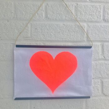 Recycled Cotton Neon Heart Wall Hanging, 2 of 4