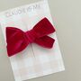 Red Velvet Hair Bow Christmas Stocking Filler, thumbnail 1 of 2