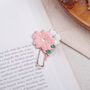 Pink Flower Paper Clip, Metal Paperclip, Bookmark Or Office Stationery, thumbnail 1 of 2
