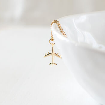 Gold Plated Plane Necklace, 4 of 8