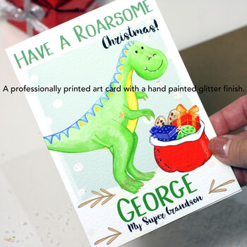 Personalised Dinosaur Relation Christmas Card, 3 of 8