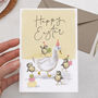 Duck And Chick Birds Happy Easter Card, thumbnail 2 of 2