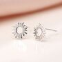 Sterling Silver Sun Stud Earrings, thumbnail 2 of 10