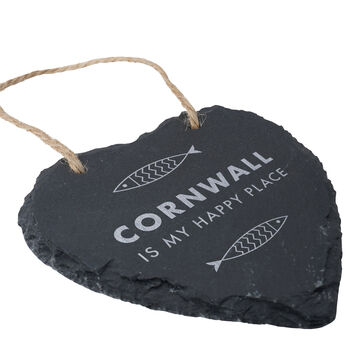 Cornwall Is My Happy Place Hanging Heart, 2 of 3