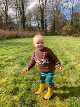Personalised Baby And Toddler's Embroidered Knitter Jumper, 2 of 8
