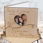 Love You Wooden Engraved Wedding Anniversary Photo Card, thumbnail 3 of 4