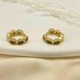 Emerald Earrings, Hoop Gift Set, Gold Hoops, thumbnail 3 of 5