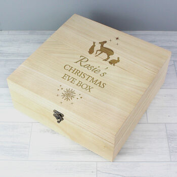 Baby's First Christmas Eve Box Wooden And Personalised, 2 of 4