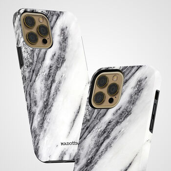 Black Waterfall Marble Tough Case For iPhone, 3 of 4