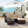 Rattan Patio Furniture Set With Sofa And Table, thumbnail 4 of 9