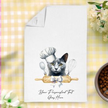 Personalised Cat In Chef Hat Gift Tea Towel, 6 of 12