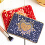 Red Beaded Heart Pouch Personalised With Gold Initial Charm, thumbnail 3 of 3