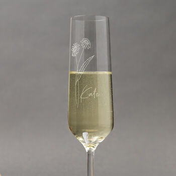 Personalised Birth Flower Prosecco Glass, 2 of 7