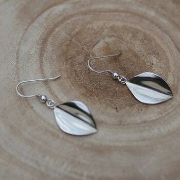 Leaf Drop Earrings In Sterling Silver, 6 of 6