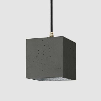 Handmade Dark Grey Concrete Block Pendant Light, 4 of 4
