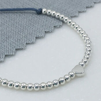 Sterling Silver Adjustable Heart Friendship Bracelet, 4 of 7