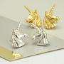 Unicorn Stud Earrings, thumbnail 1 of 7
