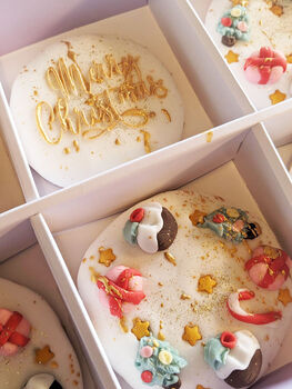 Personalised Hand Decorated Christmas Pudding Biscuits, 8 of 9