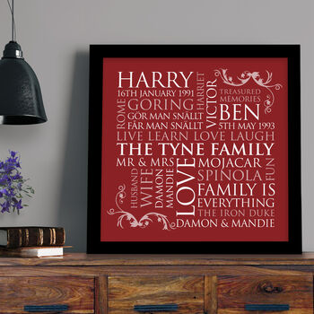 Personalised Square Family Word Art Print, 9 of 9