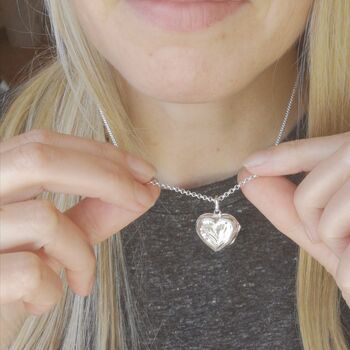 Silver Heart Locket Necklace, 4 of 8