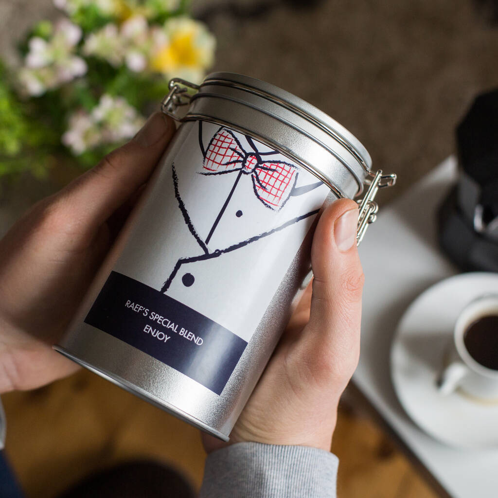 Novelty Bow Tie Personalised Coffee Gift In Tin, 1 of 7