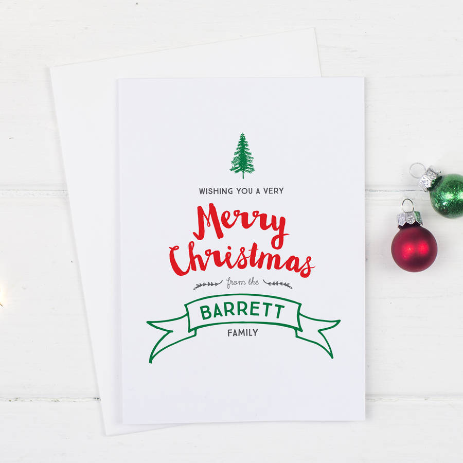personalised family christmas card pack by russet and gray ...
