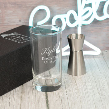 Personalised Drinks Measure Highball Glass And Gift Set, 2 of 5