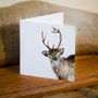 Inky Reindeer Blank Greeting Card, thumbnail 3 of 4