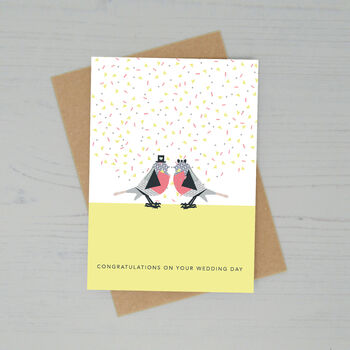Personalised Love Birds Wedding Day Card, 2 of 2
