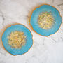 Iridescent Resin Coasters In Blue, thumbnail 4 of 7