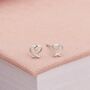 5mm Sterling Silver Paloma Open Heart Stud Earrings, thumbnail 2 of 3
