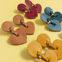 Lightweight Statement Leather Heart Earrings, thumbnail 5 of 6