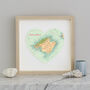 Personalised Mallorca Map Heart Print, thumbnail 1 of 5