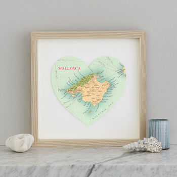 Personalised Mallorca Map Heart Print, 2 of 6