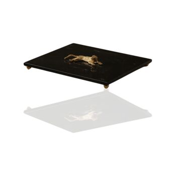 Handmade Black Marble Tray With Gold Twin Deer Handles, 6 of 6