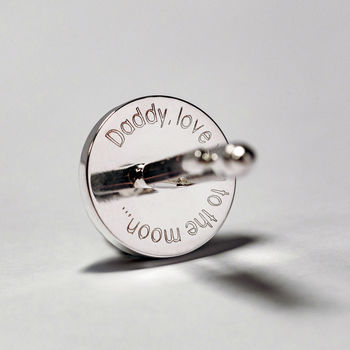 Hidden Message Moon Phase Cufflinks For Dad, 2 of 5