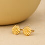 Gold Plated Sterling Silver October Birth Flower Marigold Stud Earrings, thumbnail 5 of 7
