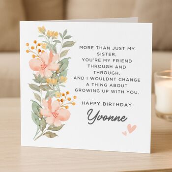 Meaningful Message Birthday Card For Sister, 2 of 8