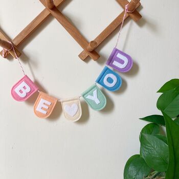 Scallop Pastel Bunting Personalised Name Garland, 10 of 11